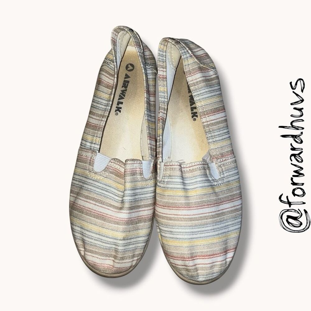 Airwalk Striped Canvas Slip On Shoes Multicolor Size 7.5